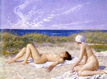 保羅 古斯塔夫 費捨爾 Fischer Paul Sunbathing In The Dunes